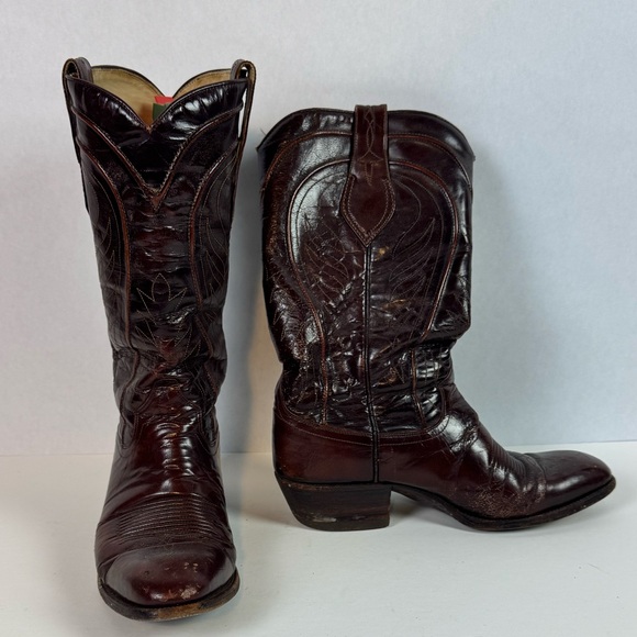 Dan Post Dark Brown Cowboy Western Boots- Style 6683 - Picture 1 of 3